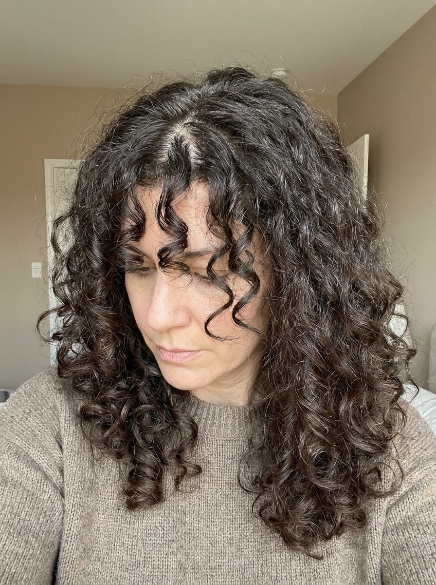 Lange lockige Haare mit Pony - Lange Haare mit Pony